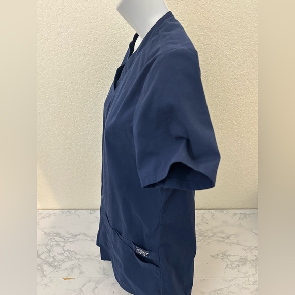 Cherokee Workwear Womens Scrub Top S Blue Comfortable Stretch Professional - Picture 2 of 4